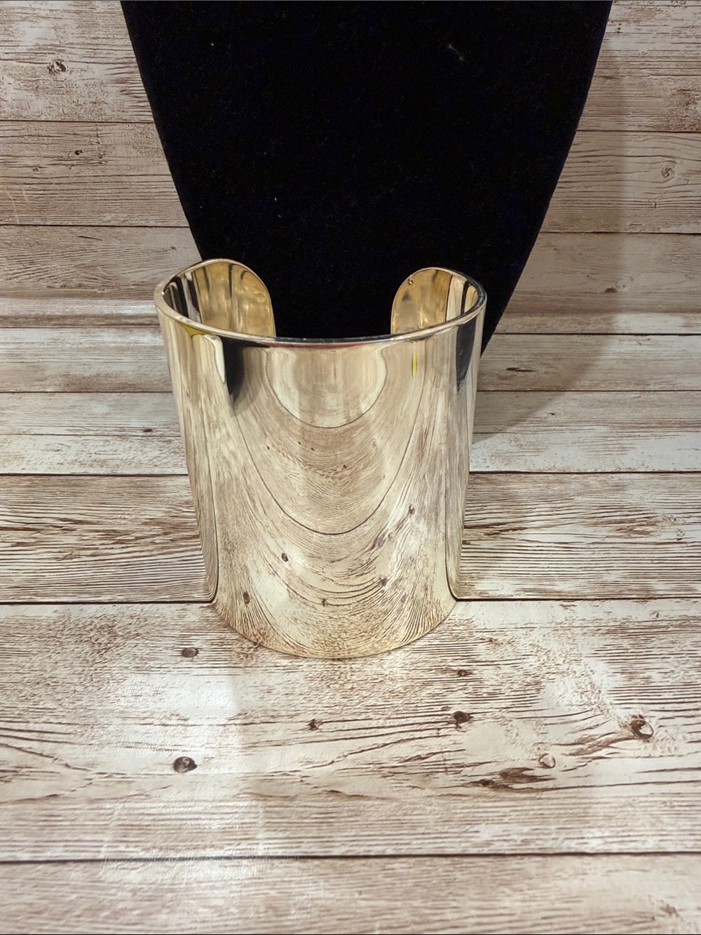Lauren Ralph Lauren Shiny Silver Wide Cuff Bracelet